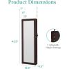 imageBest Choice Products LED Mirror Jewelry Cabinet Tall Lockable Wall or Door Mounted Jewelry Armoire Organizer with Mirror 2 Drawers Lock Cosmetic Tray Shelves  WhiteEspresso