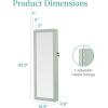 imageBest Choice Products LED Mirror Jewelry Cabinet Tall Lockable Wall or Door Mounted Jewelry Armoire Organizer with Mirror 2 Drawers Lock Cosmetic Tray Shelves  WhiteSage