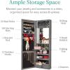 imageBest Choice Products LED Mirror Jewelry Cabinet Tall Lockable Wall or Door Mounted Jewelry Armoire Organizer with Mirror 2 Drawers Lock Cosmetic Tray Shelves  WhiteGray Oak