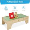 imageBest Choice Products Large 50in 70Piece Train Table Multipurpose Wooden Toy Activity Playset for Children wTracks Reversible Top  NaturalNatural