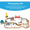 imageBest Choice Products Large 50in 70Piece Train Table Multipurpose Wooden Toy Activity Playset for Children wTracks Reversible Top  NaturalWalnut
