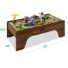 imageBest Choice Products Large 50in 70Piece Train Table Multipurpose Wooden Toy Activity Playset for Children wTracks Reversible Top  NaturalWalnut