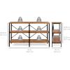 imageBest Choice Products Large Console Table 3Tier 55in Rustic Industrial Sofa Table Storage for Living Room Entryway Foyer Hallway wEVA NonScratch Feet Steel Frame  BrownBrown