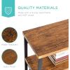 imageBest Choice Products Large Console Table 3Tier 55in Rustic Industrial Sofa Table Storage for Living Room Entryway Foyer Hallway wEVA NonScratch Feet Steel Frame  BrownBrown
