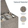 imageBest Choice Products Large Double Laundry Hamper with Lid Natural Handwoven Water Hyacinth 2 Sections w 2 Machine Washable Linen Liner Bags Portable Handles  EspressoGray