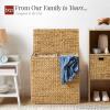 imageBest Choice Products Large Double Laundry Hamper with Lid Natural Handwoven Water Hyacinth 2 Sections w 2 Machine Washable Linen Liner Bags Portable Handles  EspressoGray