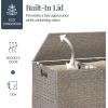 imageBest Choice Products Large Double Laundry Hamper with Lid Natural Handwoven Water Hyacinth 2 Sections w 2 Machine Washable Linen Liner Bags Portable Handles  EspressoGray