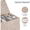 imageBest Choice Products Large Double Laundry Hamper with Lid Natural Handwoven Water Hyacinth 2 Sections w 2 Machine Washable Linen Liner Bags Portable Handles  EspressoTransparent White