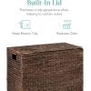 imageBest Choice Products Large Double Laundry Hamper with Lid Natural Handwoven Water Hyacinth 2 Sections w 2 Machine Washable Linen Liner Bags Portable Handles  EspressoEspresso