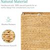 imageBest Choice Products Large Double Laundry Hamper with Lid Natural Handwoven Water Hyacinth 2 Sections w 2 Machine Washable Linen Liner Bags Portable Handles  EspressoNatural