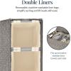 imageBest Choice Products Large Double Laundry Hamper with Lid Natural Handwoven Water Hyacinth 2 Sections w 2 Machine Washable Linen Liner Bags Portable Handles  EspressoGray