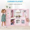 imageBest Choice Products Pretend Play Corner Kitchen Ultimate Interactive Wooden Kids Playset wLights ampamp Sounds Ice Maker Hood  PinkBevel Pink