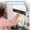 imageBest Choice Products Pretend Play Corner Kitchen Ultimate Interactive Wooden Kids Playset wLights ampamp Sounds Ice Maker Hood  PinkBlack