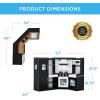 imageBest Choice Products Pretend Play Corner Kitchen Ultimate Interactive Wooden Kids Playset wLights ampamp Sounds Ice Maker Hood  PinkBlack