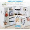 imageBest Choice Products Pretend Play Corner Kitchen Ultimate Interactive Wooden Kids Playset wLights ampamp Sounds Ice Maker Hood  PinkBlack