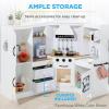 imageBest Choice Products Pretend Play Corner Kitchen Ultimate Interactive Wooden Kids Playset wLights ampamp Sounds Ice Maker Hood  PinkCoastal Blue