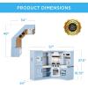 imageBest Choice Products Pretend Play Corner Kitchen Ultimate Interactive Wooden Kids Playset wLights ampamp Sounds Ice Maker Hood  PinkCoastal Blue