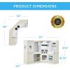 imageBest Choice Products Pretend Play Corner Kitchen Ultimate Interactive Wooden Kids Playset wLights ampamp Sounds Ice Maker Hood  PinkCream