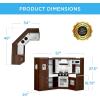 imageBest Choice Products Pretend Play Corner Kitchen Ultimate Interactive Wooden Kids Playset wLights ampamp Sounds Ice Maker Hood  PinkEspresso