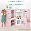 imageBest Choice Products Pretend Play Corner Kitchen Ultimate Interactive Wooden Kids Playset wLights ampamp Sounds Ice Maker Hood  PinkEspresso