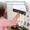 imageBest Choice Products Pretend Play Corner Kitchen Ultimate Interactive Wooden Kids Playset wLights ampamp Sounds Ice Maker Hood  PinkFarmhouse White