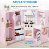 imageBest Choice Products Pretend Play Corner Kitchen Ultimate Interactive Wooden Kids Playset wLights ampamp Sounds Ice Maker Hood  PinkSage