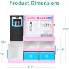 imageBest Choice Products Pretend Play Doctors Office Wooden Medical Center Toy Set for Kids wCarrying Case All Accessories Included Height Measurer 2Piece Costume  BluePink