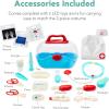 imageBest Choice Products Pretend Play Doctors Office Wooden Medical Center Toy Set for Kids wCarrying Case All Accessories Included Height Measurer 2Piece Costume  BlueBlue