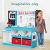 imageBest Choice Products Pretend Play Doctors Office Wooden Medical Center Toy Set for Kids wCarrying Case All Accessories Included Height Measurer 2Piece Costume  BlueBlue