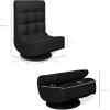 imageBest Choice Products Reclining Folding Floor Gaming Chair for Home Office Lounging Reading w 360Degree Swivel 4 Adjustable Positions Tufted Cushions  BlackBlack