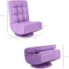 imageBest Choice Products Reclining Folding Floor Gaming Chair for Home Office Lounging Reading w 360Degree Swivel 4 Adjustable Positions Tufted Cushions  BlackLavender