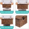 imageBest Choice Products Set Of 3 Large Multipurpose Hyacinth Storage Baskets Handwoven Rectangular Organizer Totes for Bedroom Living Room wInsert Handles Removable Lid  21quot 20quot 18quot