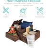 imageBest Choice Products Set Of 3 Large Multipurpose Hyacinth Storage Baskets Handwoven Rectangular Organizer Totes for Bedroom Living Room wInsert Handles Removable Lid  21quot 20quot 18quot