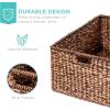 imageBest Choice Products Set Of 3 Large Multipurpose Hyacinth Storage Baskets Handwoven Rectangular Organizer Totes for Bedroom Living Room wInsert Handles Removable Lid  21quot 20quot 18quot