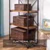 imageBest Choice Products Set Of 3 Large Multipurpose Hyacinth Storage Baskets Handwoven Rectangular Organizer Totes for Bedroom Living Room wInsert Handles Removable Lid  21quot 20quot 18quot