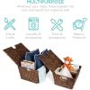 imageBest Choice Products Set of 2 XL Multipurpose Classic Water Hyacinth Chests Oversized Woven Tapered Storage Basket for Organization Laundry Decoration wAttached Lid Handle Holes