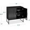 imageBest Choice Products Slatted Sideboard Buffet Cabinet Entryway Table Accent Storage Cabinet Console Table for Hallway Living Room Dining Room  Dark BrownBlack