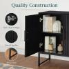 imageBest Choice Products Slatted Sideboard Buffet Cabinet Entryway Table Accent Storage Cabinet Console Table for Hallway Living Room Dining Room  Dark BrownBlack