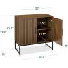 imageBest Choice Products Slatted Sideboard Buffet Cabinet Entryway Table Accent Storage Cabinet Console Table for Hallway Living Room Dining Room  Dark BrownDark Brown