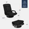 imageBest Choice Products Swivel Gaming Chair 360 Degree Multipurpose Floor Chair Rocker for TV Reading Playing Video Games wLumbar Support Armrest Handles Adjustable Foldable Backrest  BlackBlueBlackBlack