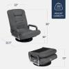 imageBest Choice Products Swivel Gaming Chair 360 Degree Multipurpose Floor Chair Rocker for TV Reading Playing Video Games wLumbar Support Armrest Handles Adjustable Foldable Backrest  BlackBlueDark Gray