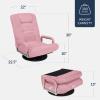 imageBest Choice Products Swivel Gaming Chair 360 Degree Multipurpose Floor Chair Rocker for TV Reading Playing Video Games wLumbar Support Armrest Handles Adjustable Foldable Backrest  BlackBluePink