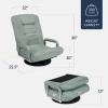 imageBest Choice Products Swivel Gaming Chair 360 Degree Multipurpose Floor Chair Rocker for TV Reading Playing Video Games wLumbar Support Armrest Handles Adjustable Foldable Backrest  BlackBlueSage Green