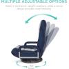 imageBest Choice Products Swivel Gaming Chair 360 Degree Multipurpose Floor Chair Rocker for TV Reading Playing Video Games wLumbar Support Armrest Handles Adjustable Foldable Backrest  BlackBlueBlueGray