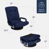 imageBest Choice Products Swivel Gaming Chair 360 Degree Multipurpose Floor Chair Rocker for TV Reading Playing Video Games wLumbar Support Armrest Handles Adjustable Foldable Backrest  BlackBlueNavy