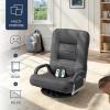 imageBest Choice Products Swivel Gaming Chair 360 Degree Multipurpose Floor Chair Rocker for TV Reading Playing Video Games wLumbar Support Armrest Handles Adjustable Foldable Backrest  BlackBlueDark Gray