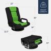 imageBest Choice Products Swivel Gaming Chair 360 Degree Multipurpose Floor Chair Rocker for TV Reading Playing Video Games wLumbar Support Armrest Handles Adjustable Foldable Backrest  BlackBlueBlackGreen