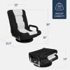 imageBest Choice Products Swivel Gaming Chair 360 Degree Multipurpose Floor Chair Rocker for TV Reading Playing Video Games wLumbar Support Armrest Handles Adjustable Foldable Backrest  BlackBlueBlackWhite