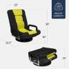 imageBest Choice Products Swivel Gaming Chair 360 Degree Multipurpose Floor Chair Rocker for TV Reading Playing Video Games wLumbar Support Armrest Handles Adjustable Foldable Backrest  BlackBlueBlackYellow