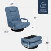 imageBest Choice Products Swivel Gaming Chair 360 Degree Multipurpose Floor Chair Rocker for TV Reading Playing Video Games wLumbar Support Armrest Handles Adjustable Foldable Backrest  BlackBlueDusty Blue